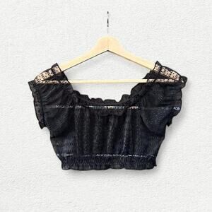 Lace Crop Top in Black